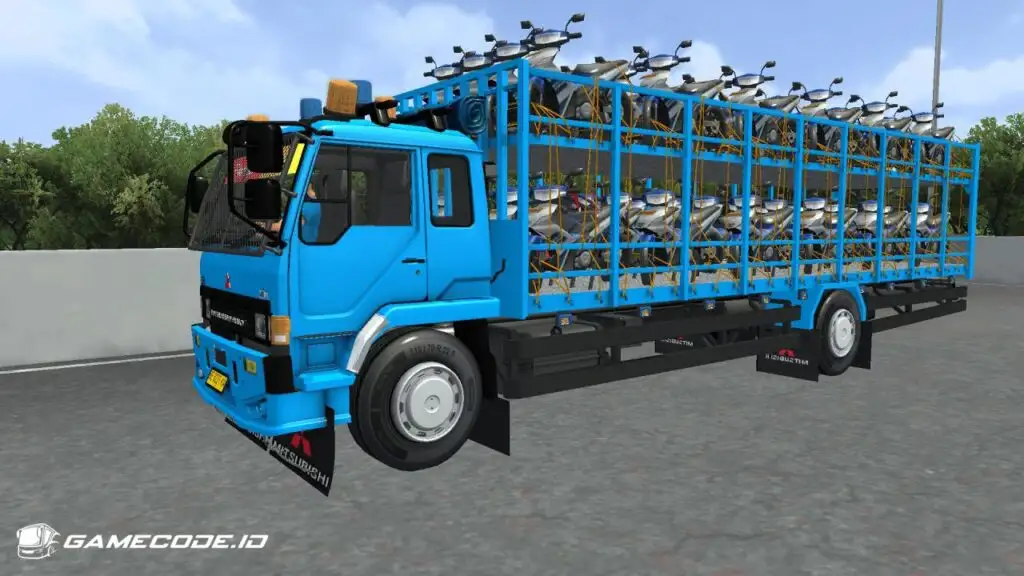 Livery biru truk fuso fn motor carrier