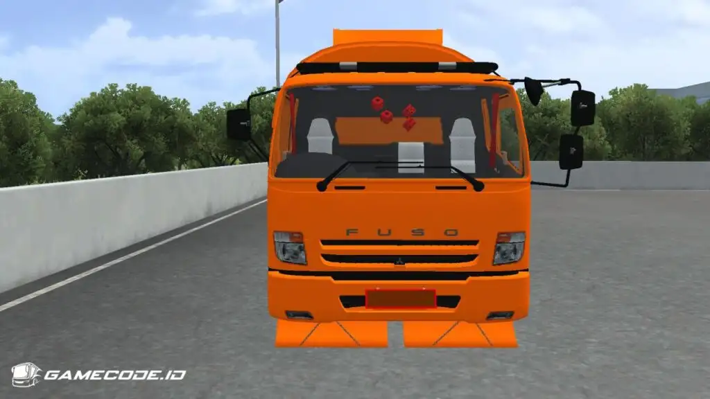 tampilan truk fuso fighter 6x2 tangki cpo dari depan