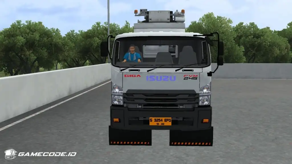 tampilan Truck Isuzu Giga Trailer bagian depan