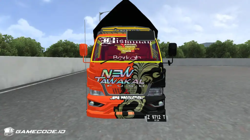 Tampilan mod Truck Canter New Tawakal V3 dari depan