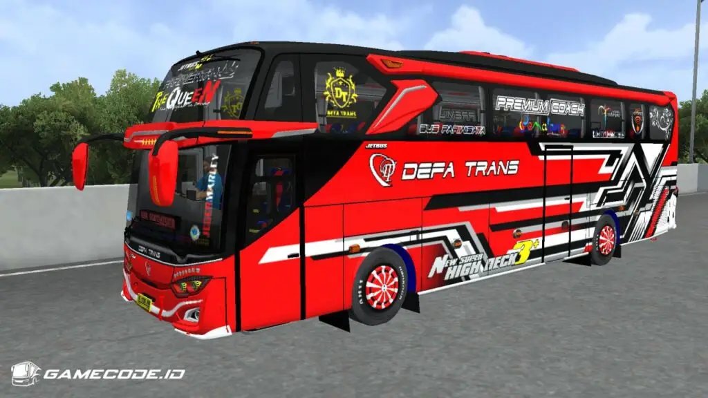 Livery Defa Trans Queen JB3+ Hino Pintu Tengah