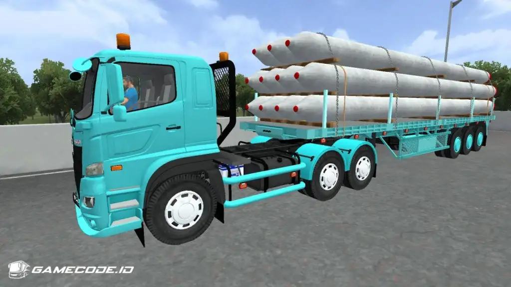 tampilan Truck Hino 6x4 H1 Paku Bumi bagian samping