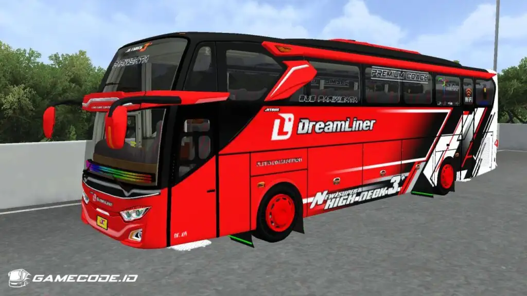 Livery Dreamliner Merah Jetbus 3+ Hino RK