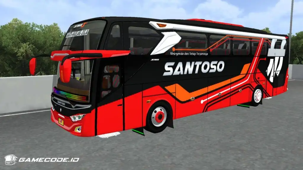 Livery Santoso Jetbus 3+ Hino RK