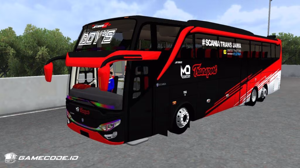 Tampilan mod JB2+ Tronton Scania K410 bagian luar