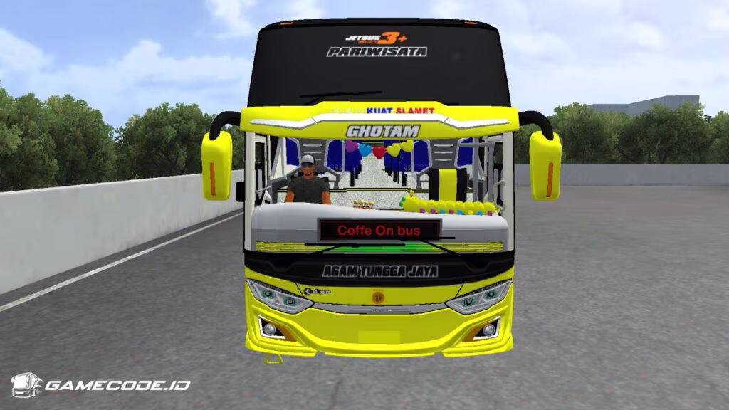 mod jb3 hino coffe on bus bagian depan