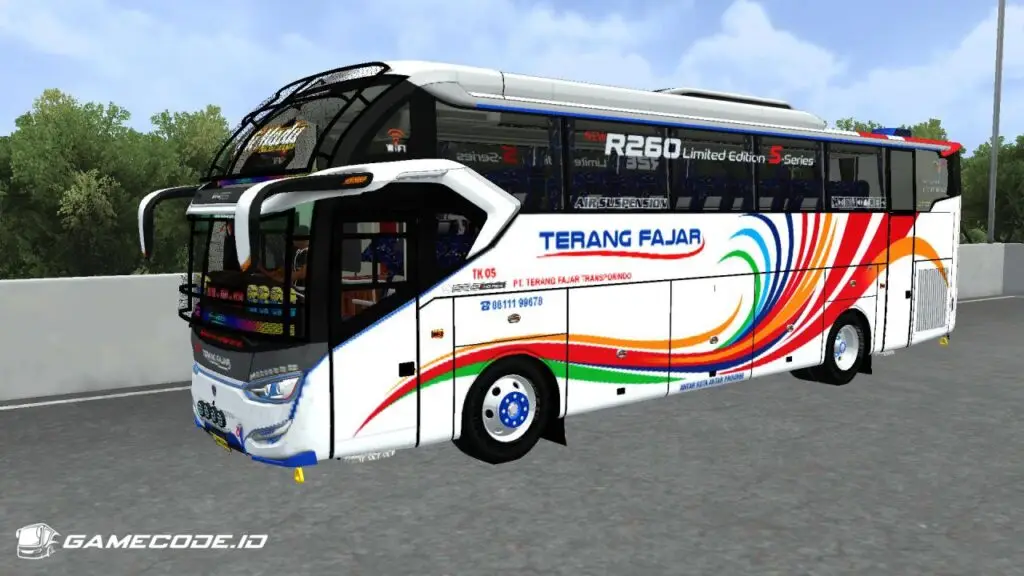 Livery Terang Fajar SR2 S Series XHD Hino