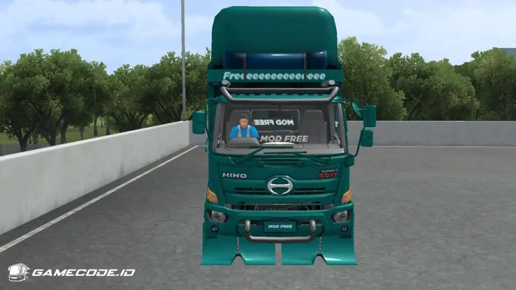 tampilan truk hino 500 bak dropside bagian depan