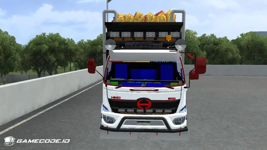 tampilan Truck Hino 500 Dump Muatan Sawit bagian depan