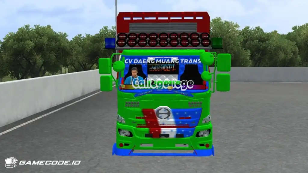 tampilan truk hino 500 iksan jaya bagian depan