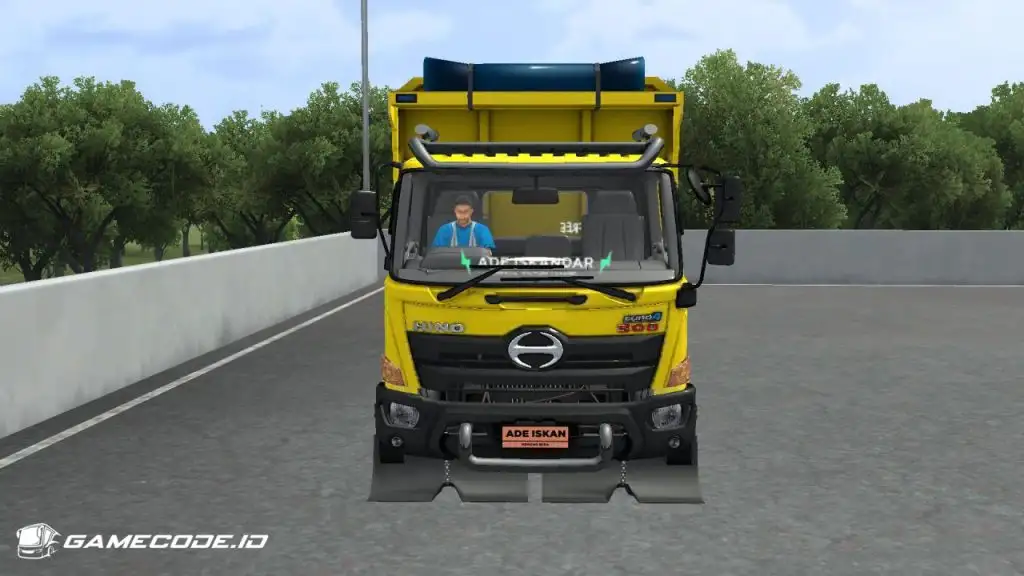 tampilan truk hino 500 losbak bagian depan