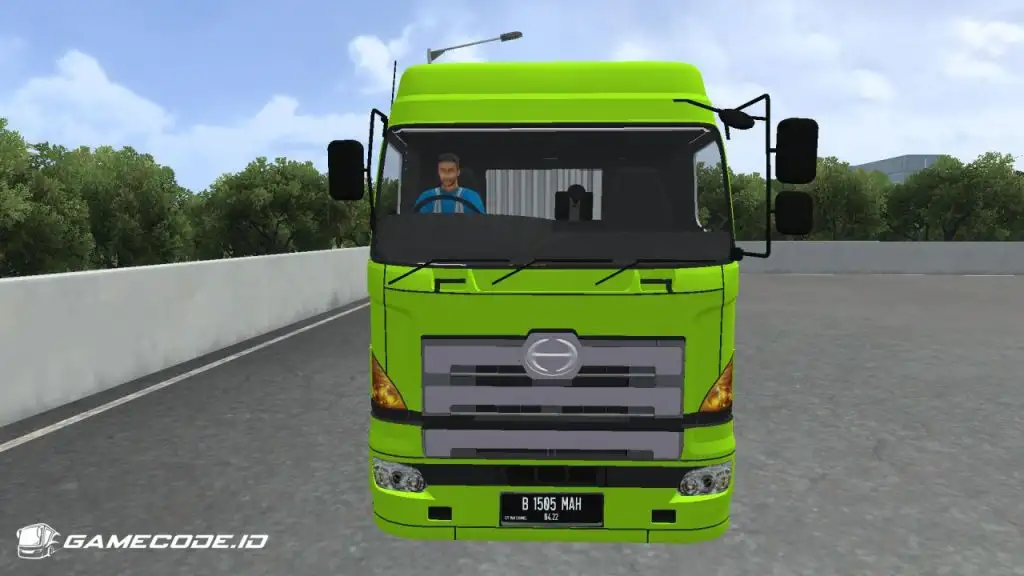 tampilan truk hino 700 peti kemas bagian depan