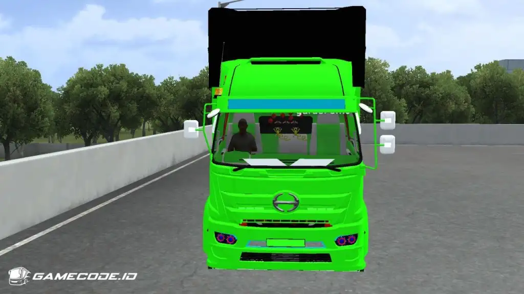 tampilan truk hino c8 tronton bagian depan