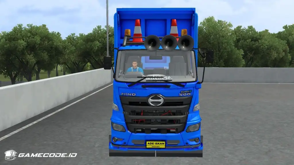 tampilan truk hino 500 dump bagian depan
