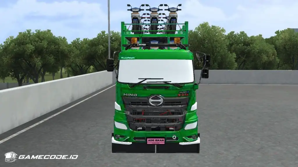 tampilan truk hino trailer car carrier bagian depan