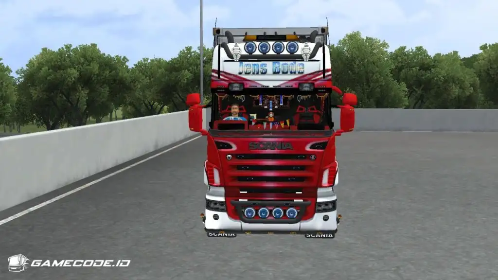 tampilan Scania R580 Longline Trailer bagian depan