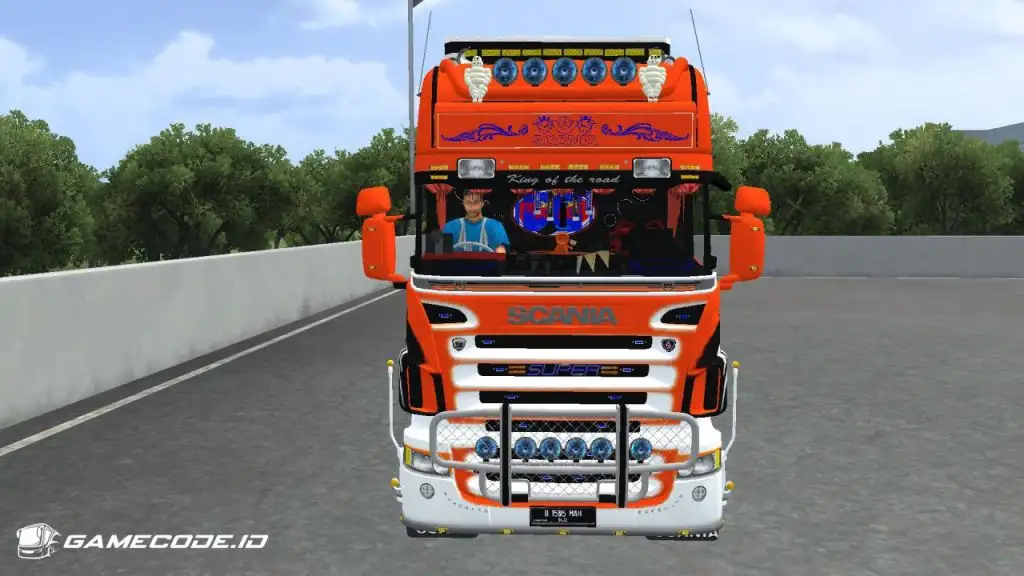 tampilan Truck Scania R580 Trailer bagian depan