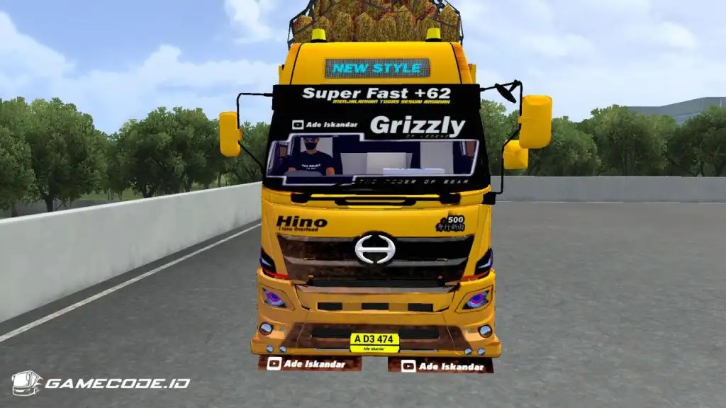 tampilan truk hino 500 gayor dari depan