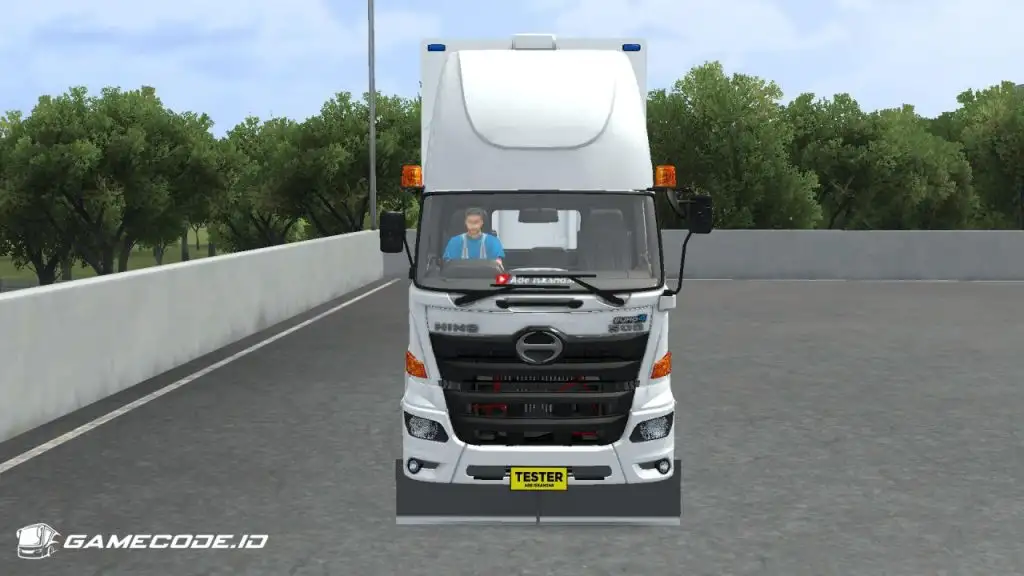 tampilan truk hino 500 trailer wingbox bagian depan